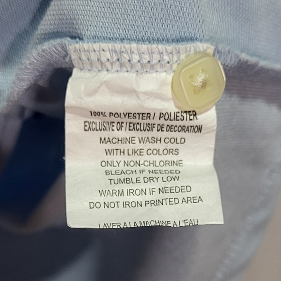 Pebble Beach Men's Light Blue 3 Button Short Sleeve Polo Shirt Size Large EUC - Picture 4 of 5